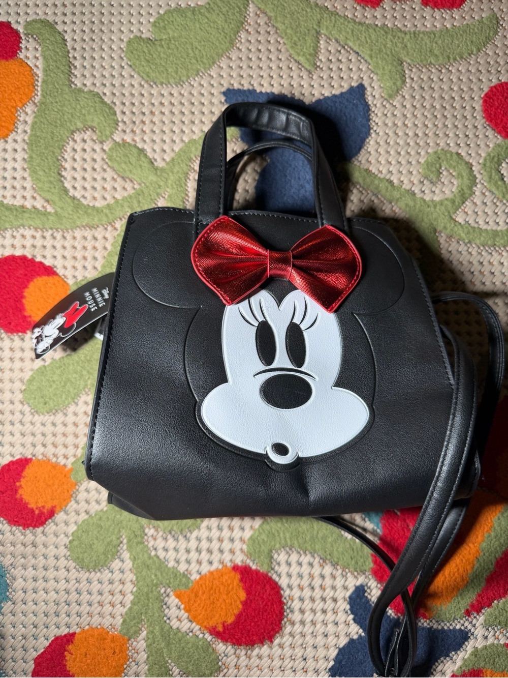 Disney Minnie Mouse Black Handbag with Red Bow - NWT